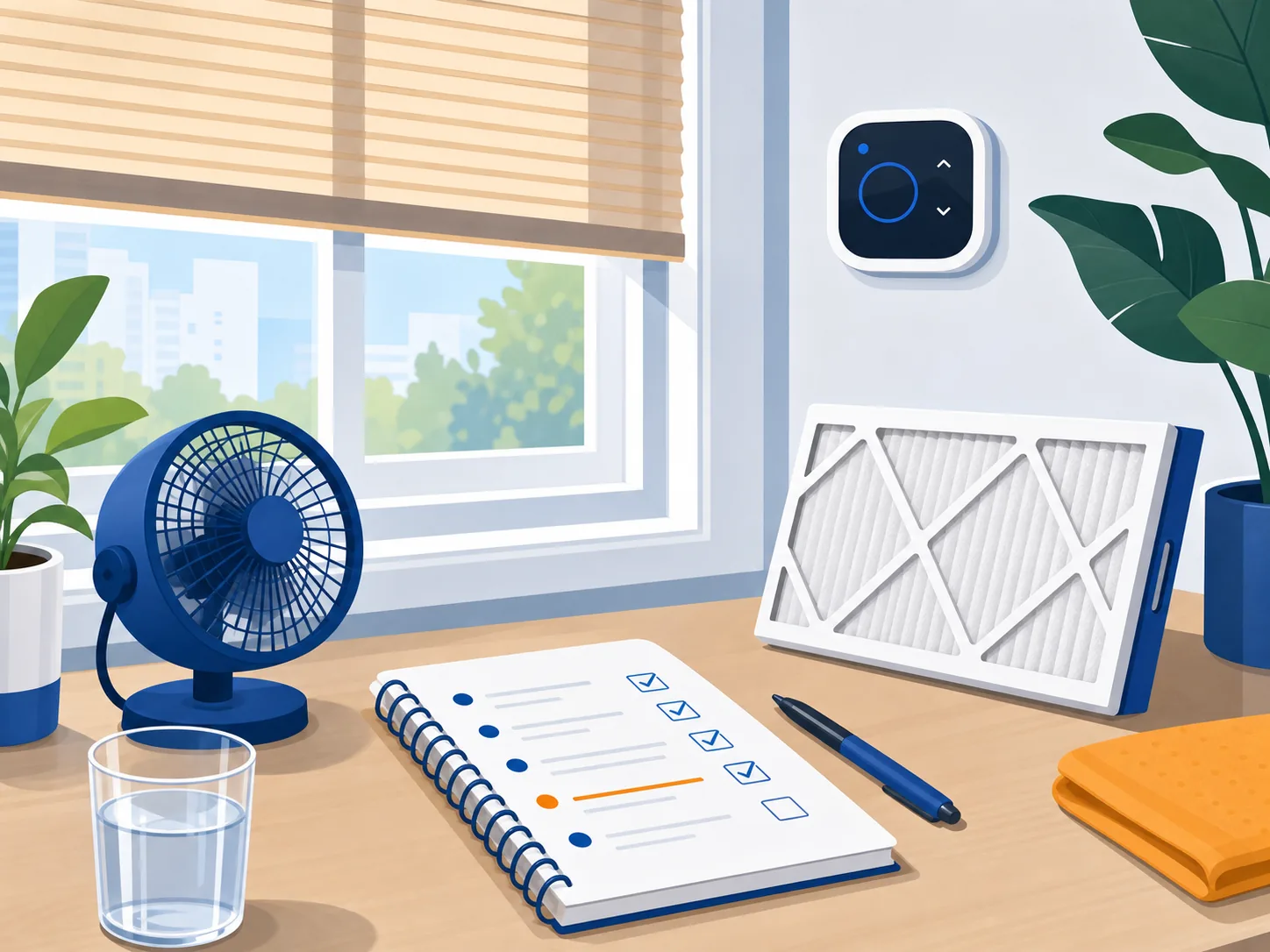 Filtro del climatizzatore, ventilatore e checklist per gestire il caldo in casa.
