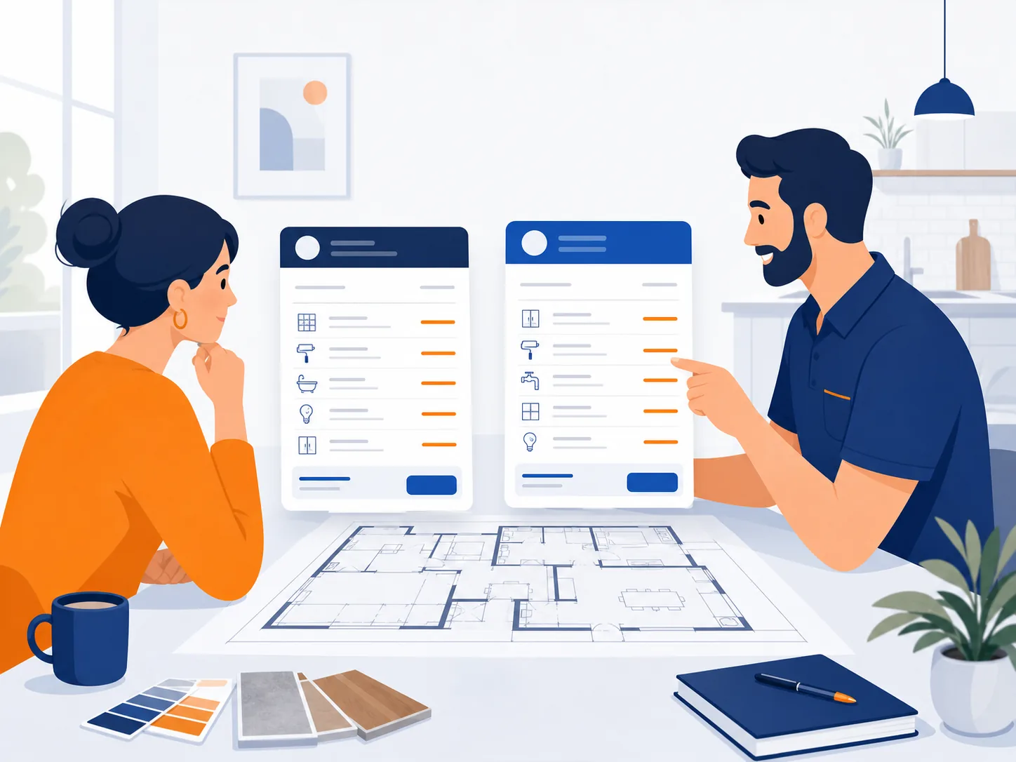 Illustrazione editoriale: Come leggere un preventivo di ristrutturazione