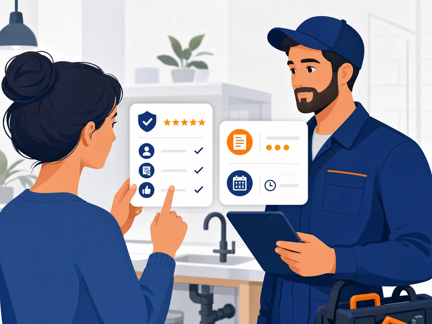 Illustrazione di supporto: Come scegliere un idraulico: domande, preventivo e segnali di affidabilità