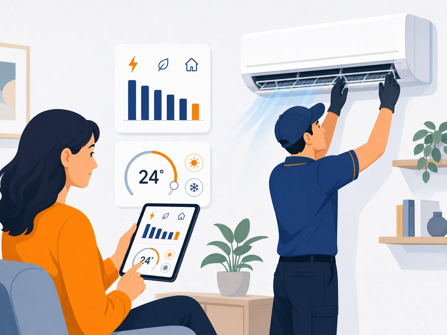 Illustrazione di supporto: Come monitorare i consumi del condizionatore senza perdere comfort