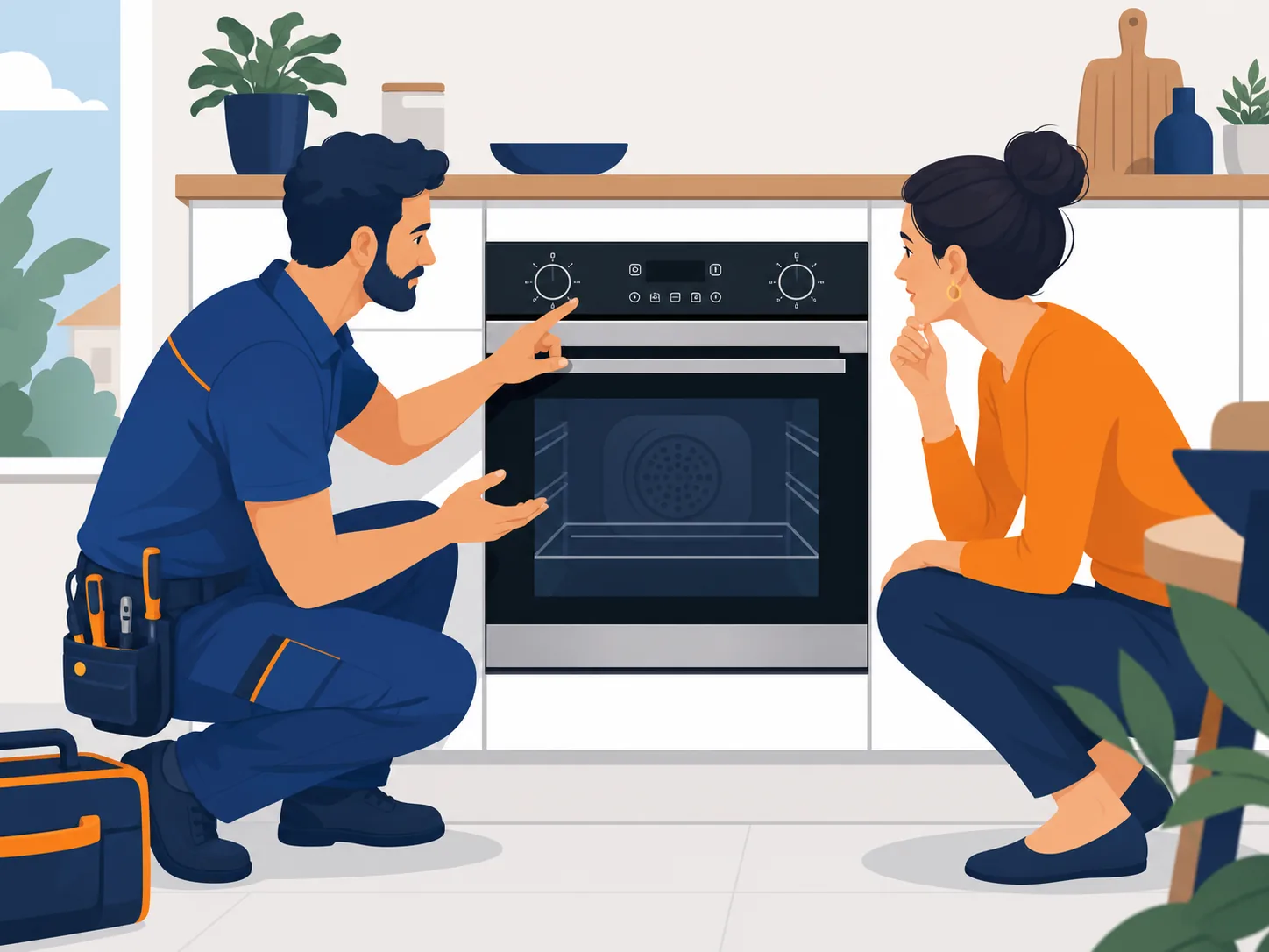 Illustrazione editoriale su forno non scalda