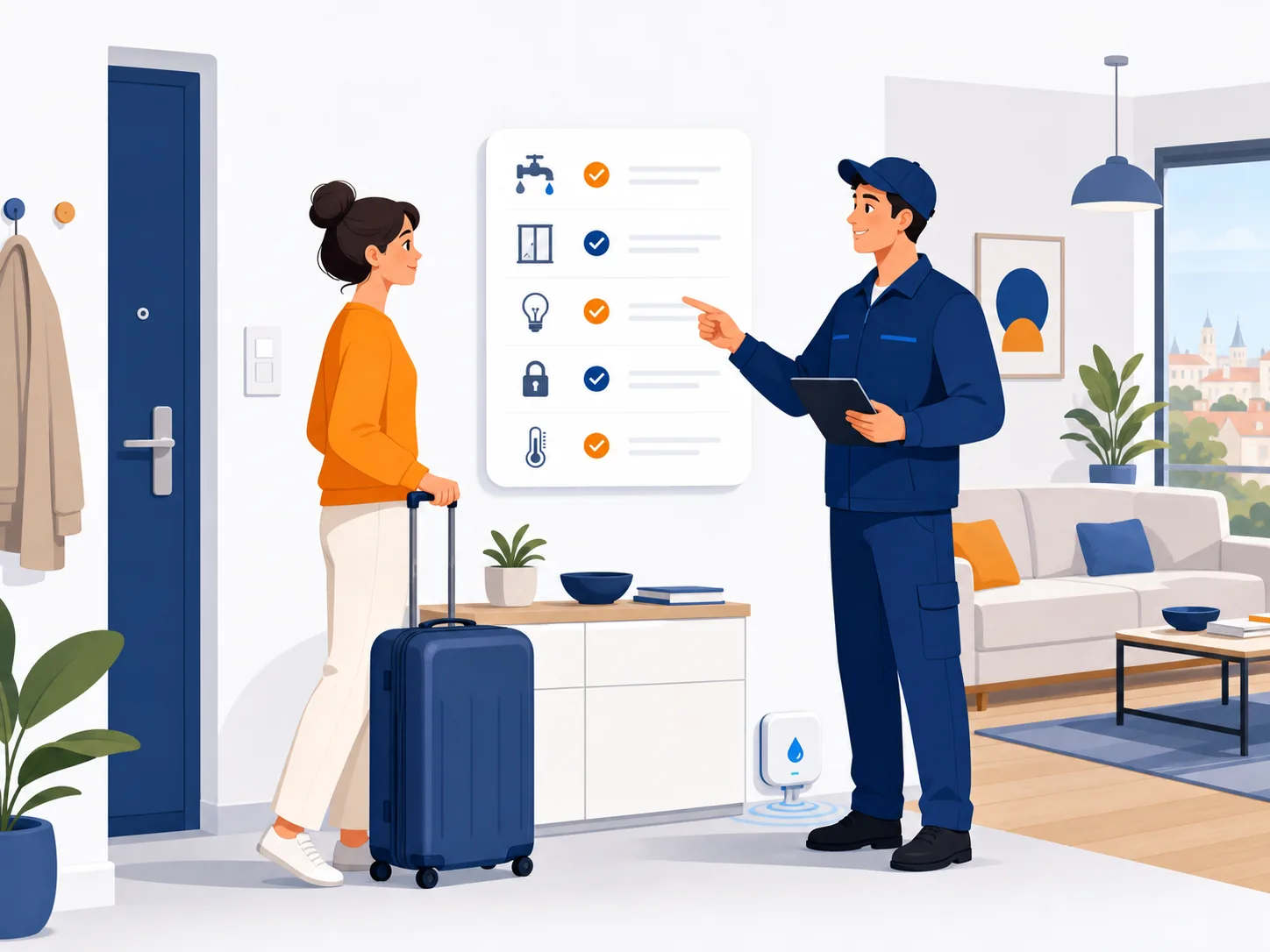 Illustrazione editoriale: Preparare la casa prima delle vacanze