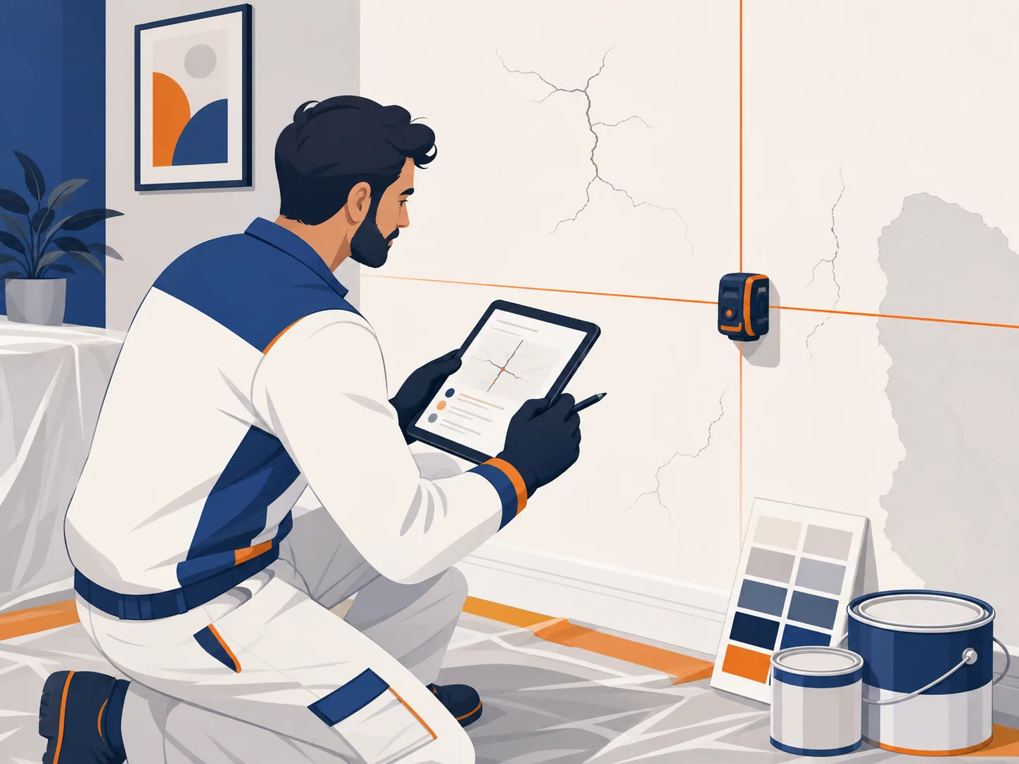 Controllo pratico per preventivo imbiancatura casa