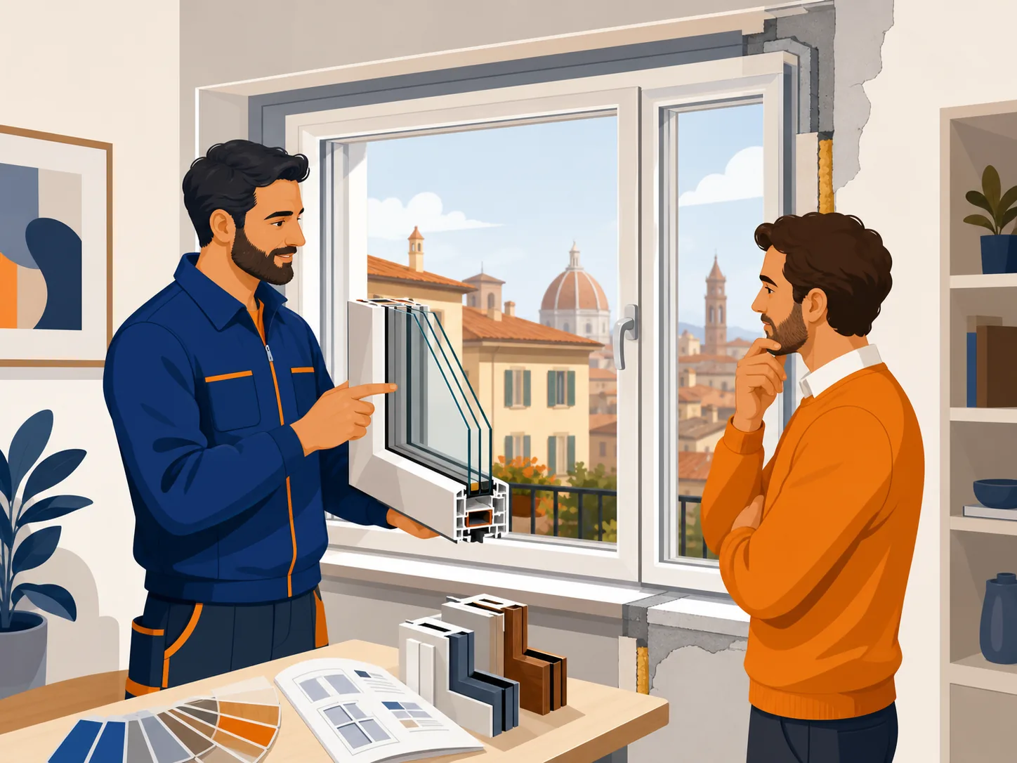 Illustrazione editoriale su preventivo sostituzione infissi
