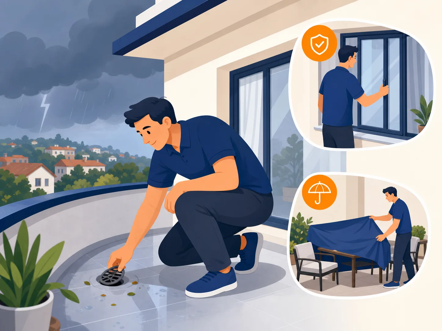 Illustrazione di supporto: Temporali estivi: cosa controllare in casa prima e dopo il maltempo