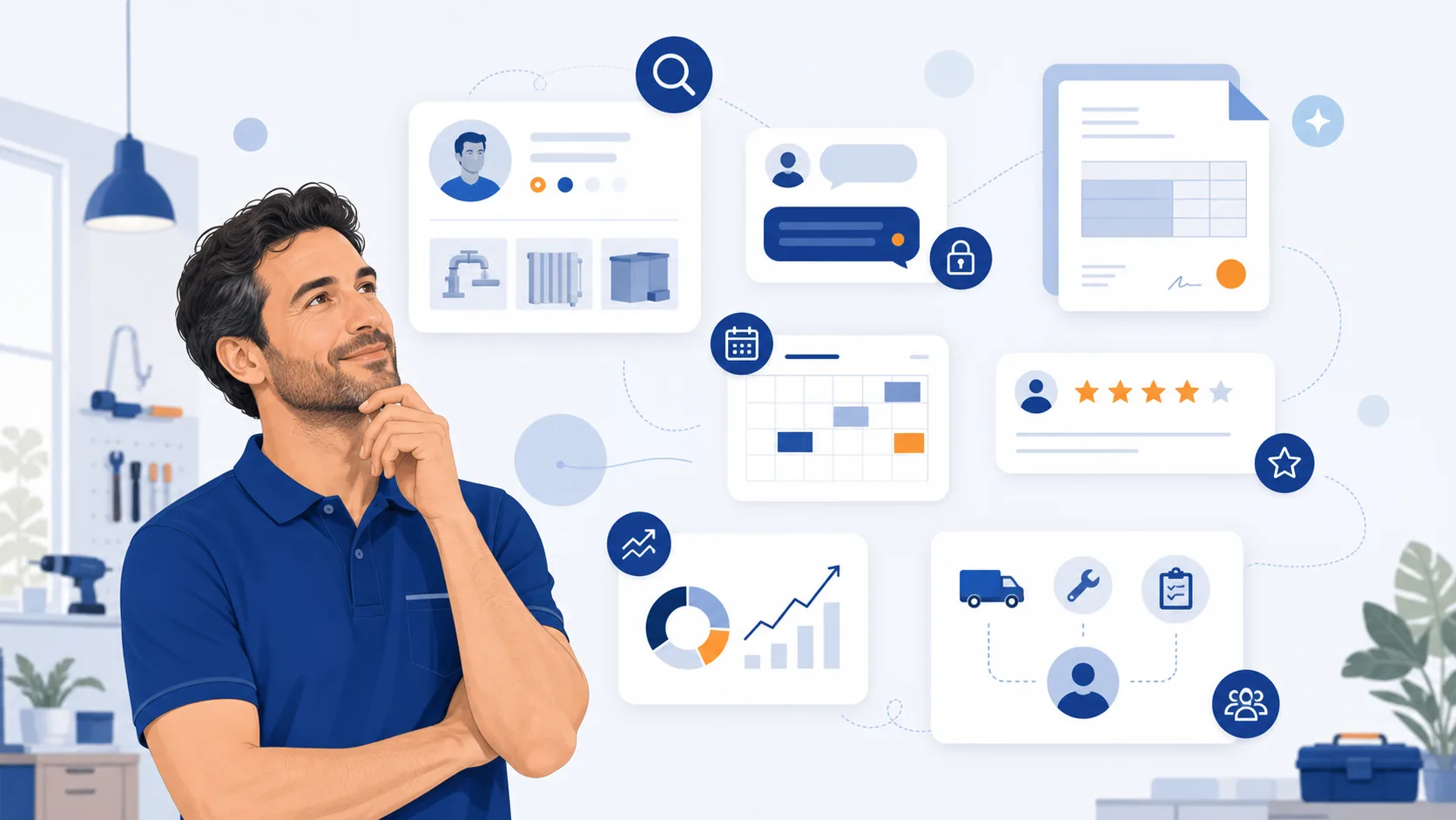 Professionista che immagina visibilità, richieste pertinenti, recensioni, preventivi e una migliore organizzazione del lavoro tramite TrovaPro.